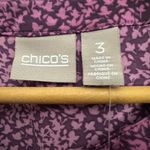 Chico's  Autumn Leaves Clarissa Blouse Size 3 Deep Berry Purple Roll Tab NWT Photo 3