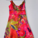 Boston Proper Dress Women's Sz 4 Silk Bright Floral Photo 0