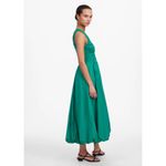 Madewell NWT The Melody Bubble-Hem Smocked Midi Dress in Poplin - Size XS Photo 2