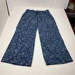 Athleta Avenue Printed Wide Leg Crop Pant Allure Navy Blue Womens SZ 8 Athletic Photo 2