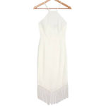 Lulus NWOT ~  Make It Tropical White Sleeveless Fringe Midi Dress ~ Women's SMALL Photo 7