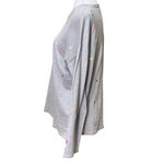 Lisa Todd NWOT 100% Cotton Gray Star Embroidered Long Sleeve Shirt Sweater XL Photo 3