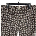 Maliparmi Womens Jacquard Circle Pattern Ankle Pants Chocolate Size 46 Large Brown Photo 3