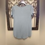 Zenana Premium dusty blue loose caged criss cross short sleeve top Photo 2