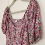 Old Navy Short Sleeve Fit & Flare Dress Sweetheart Neck Pink Ditzy Floral ~ Sz M Photo 5