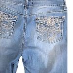 Apt. 9 Womens Blue Denim Mid Rise Cropped Capris Rhinestone Glam Size 14 Photo 3