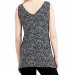 Alfani New Dot Print V-Neck Shark Bite Hem Tunic Tank Top Black White Photo 1