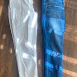 American Eagle Outfitters White and Blue Skinny Jeans Photo 0