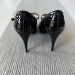 Vintage Merona Collection Black Patent Suede High Heels Pumps Sz 7 Photo 6