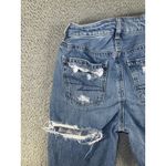 American Eagle  Jeans Women 0 Distressed Plaid‎ Patch Frayed Denim Pants Photo 8