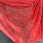 Coral Flowy Scarf Semi Sheer Fashion Photo 2