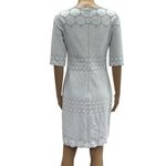 Julia Jordan  White Black Textured Scalloped Hem Half Sleeve Zip Back Dress Sz 6 Photo 6