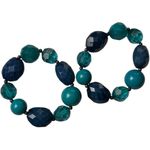 Blue and Teal Beaded Stretchy Fashion Statement Bracelets Photo 3
