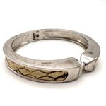 Stella & Dot  Emerson‎ Clamper Bangle Bracelet Snakeskin Silver Tone Statement Photo 0