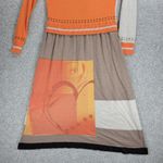 Elisa Cavaletti Blu Sweater Dress Womens 6 Cashmere Wool Blend Patchwork Knit Orange Photo 11