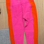 Beyond Yoga  Bright Pink and Orange Leggings Photo 0