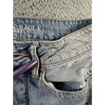American Eagle  Jeans Women 2 Mid Rise Distressed Tomgirl Tapered‎ Leg Light Wash Photo 5