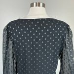 Walter Baker Polka Dot Chiffon Long Sleeve A-Line Dress Black and Silver Size 8 Photo 8