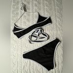 SheIn Black & White Tie-front Bikini Photo 1