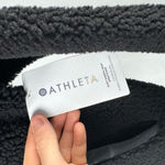 Athleta NWT  Cozy Sherpa Snap‎ Pullover in Black Size Medium Photo 5