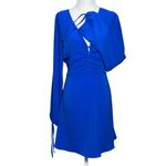 NEW Lulus Womens Royal Blue Long Sleeve Ruched V Photo 1