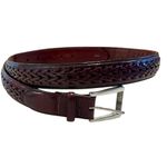 Orvis  Women's Woven Braid Detail Brown Leather Belt Photo 5