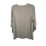 Susan Graver  Artisan 2X Beige Embellished V-Neck Tunic Top Stretch 3/4 Sleeve Photo 1