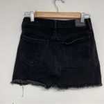 American Eagle  Black Raw Hem Denim Mini Skirt Hi Rise Festival Mini Womens 2 Photo 4