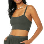 Alo Yoga  Ribbed Crop Whisper Bra Tank - Dark Cactus Photo 0