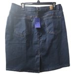 CHIC YATON Denim Skirt Dark‎ Wash Stretch Casual Classic XL Blue Photo 1