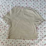 Pretty Little Thing  ribbed cream beige boxy crop top Photo 2