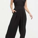 J.Crew NWT  Navy Blue Sleeveless Ruffle Crepe Jumpsuit Size 16 Photo 0