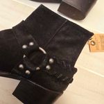 {6} NWT Vintage 7 Alameda Black Suede Western Buckle Ankle Booties Photo 5
