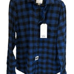 Denim & Flower  black/blue flannel‎ button down sz medium Photo 0