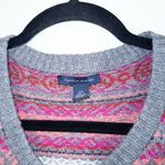 Tommy Hilfiger Gray & Pink Patterned Cashmere Blend Cardigan Small Photo 2