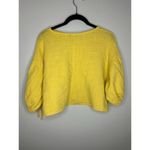 FAVLUX  Cropped Boatneck Cotton Blouse Women's Size Medium Yellow Photo 1