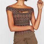 EXPRESS 53 Tribal Body Suit boho Aztec geometric Cold Shoulder small Photo 0