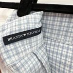 Brandy Melville  Cara double slit mini skirt Blue Plaid sz XS Photo 9