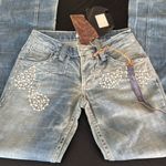 NWT vintage Antik low rise denim with pearl and crystal detail Blue Size 25 Photo 2