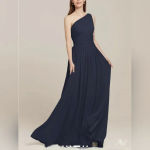 David's Bridal AW Grace Bridesmaid Prom Formal Special Occasion Wedding Guest Dress, 6, Navy Photo 1