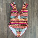 Boden Aztec Cap Sleeve One Piece Swimsuit 10 Pink Photo 3
