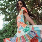 Jams World Hattie Dress Island Bisc Print tiered rayon short sleeve dress XXL 2X Photo 2