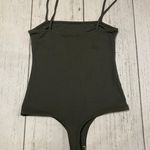 Free People Intimately Square Neck Bodysuit in Dark Green Size Medium Photo 4