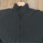 Eskandar Pinstripe Stand Collar Boxy Button Front Wool Cashmere Top Grey 1 / Med White Photo 3