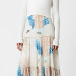 All Saints Cream and Blue Maxi Skirt Photo 0