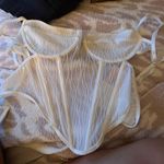 SheIn White Lace Crop Top Photo 4