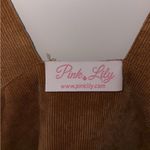 Pink Lily  Tan Corduroy Overall Mini Dress Photo 2