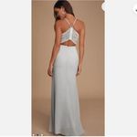 Lulus Story Of A Starry Night Lace Maxi Dress XS Gray Photo 1