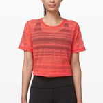 Lululemon Sweat Your Heart Out Short Sleeve in Hot Sunset Sz 6 Photo 0