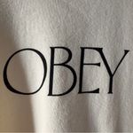 Obey 100% Organic Cotton Beige T-Shirt Regent short sleeve logo front casual XS Photo 2